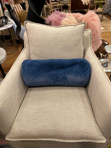 Blue Fuzzy Designer Fabric Bolster