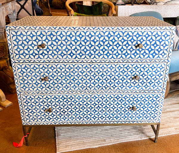 Blue & White Bone Inlay Dresser
