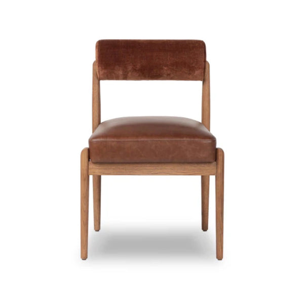 Rolled Velvet Back Dining Chair