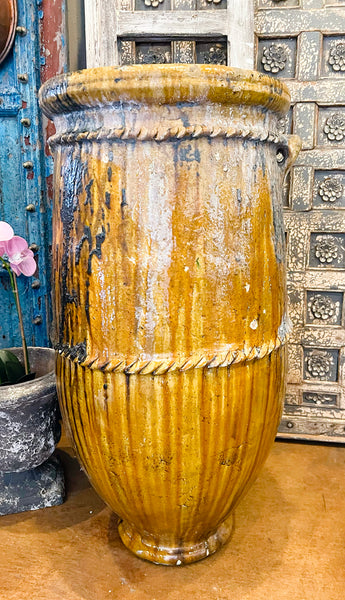 Mustard Tamegroute Handle Pot
