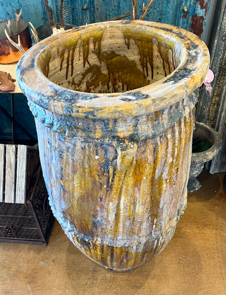 Mustard Tamegroute Handle Pot