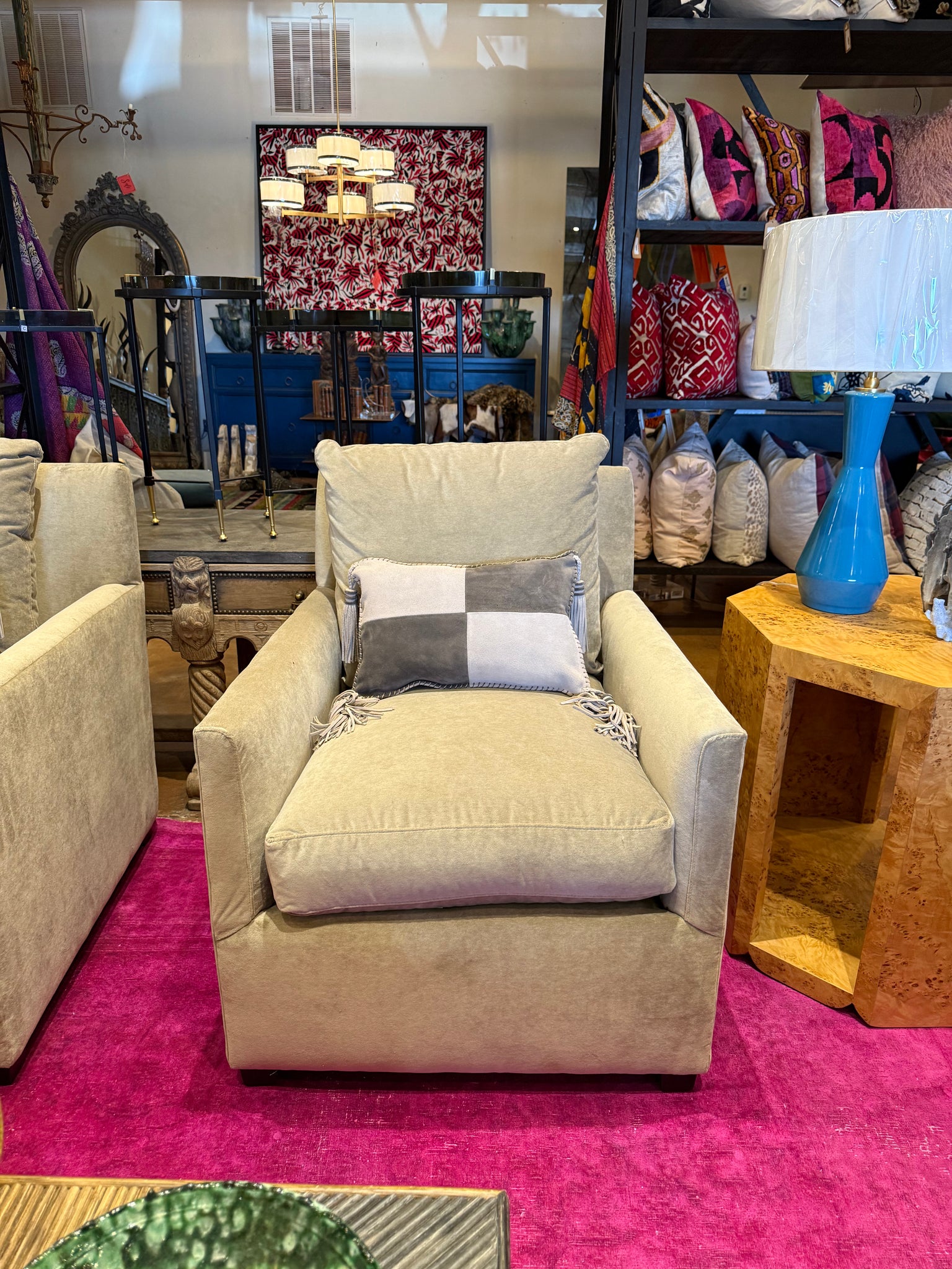 Stationary Cut Velvet Chair