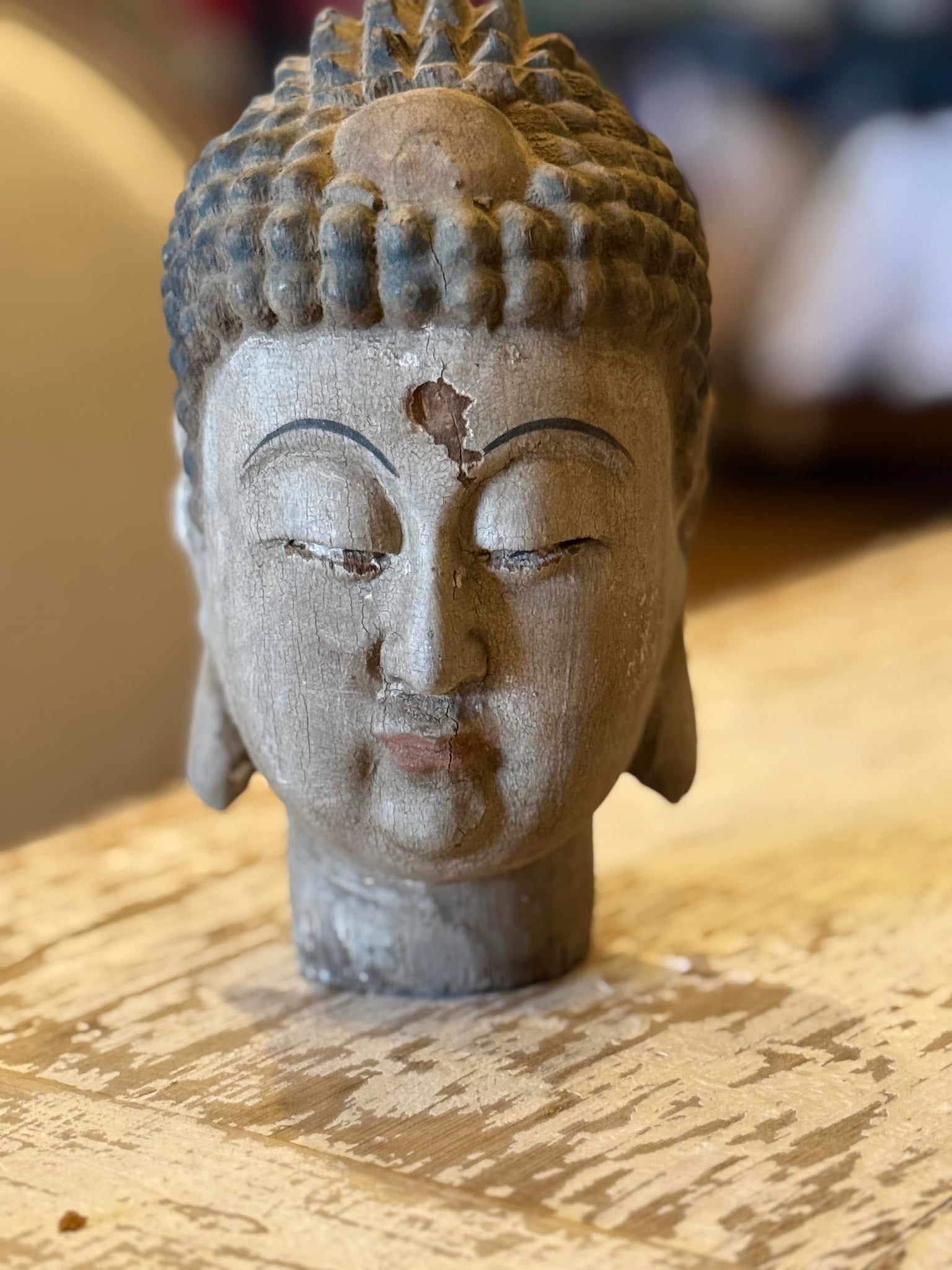 Wood Buddha Head