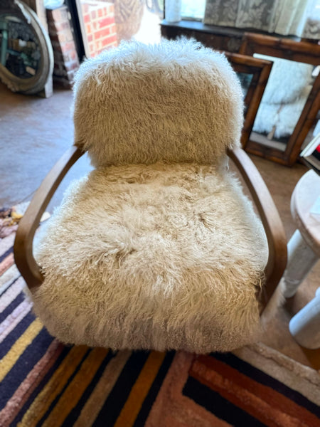 Taupe Fur Accent Chair