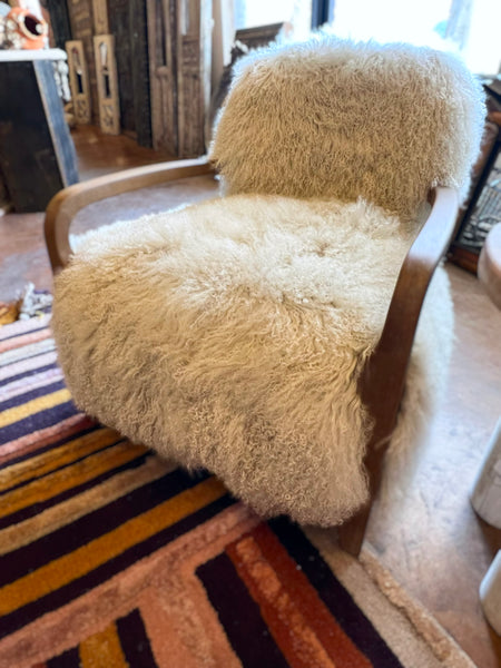 Taupe Fur Accent Chair