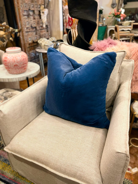 Blue Fuzzy Designer Fabric Pillow