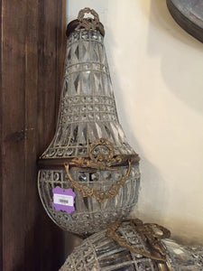 Large Crystal Wall Sconce -Pair