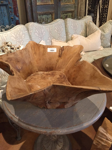 Teak flower bowl- large