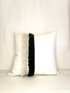 Ivory & Black Horse Hair Pillow