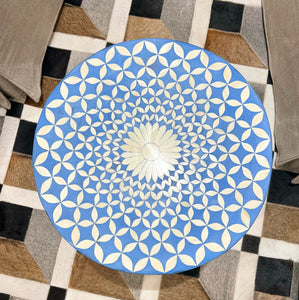 Blue & White Bone Inlay Table