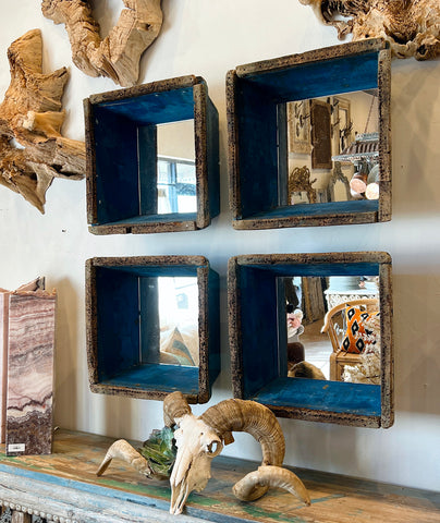 Blue Wash Bin Mirrors