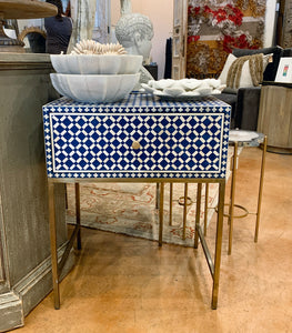 Blue Bone Inlay Side Table