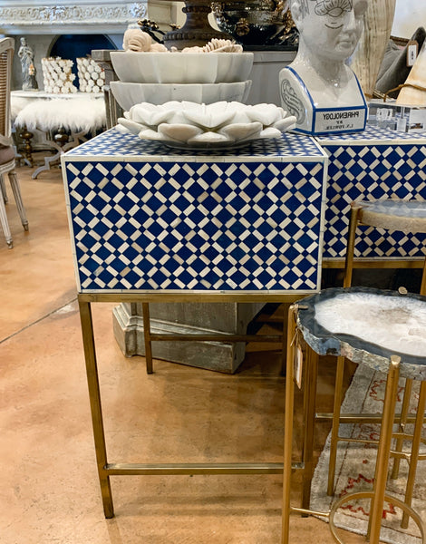 Blue Bone Inlay Side Table