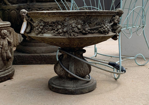 Concrete Double Cherub Urn