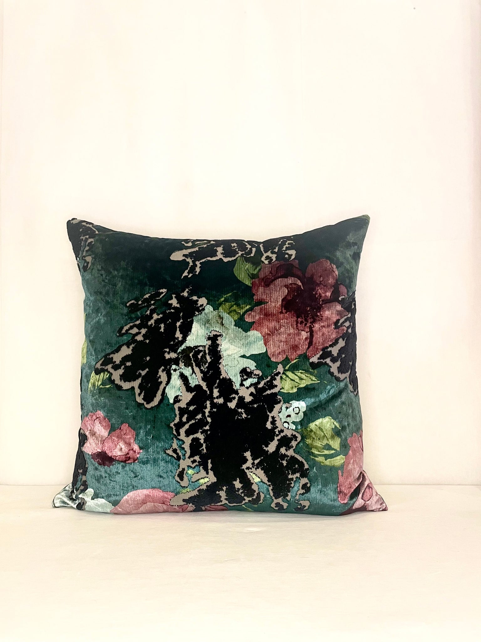 Jewel Tones Floral Pillow - 24 x 24
