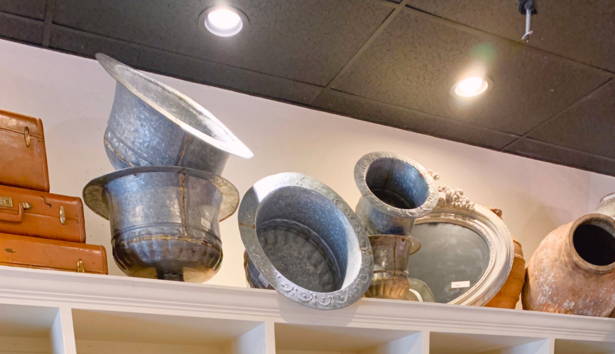 Galvanized urn