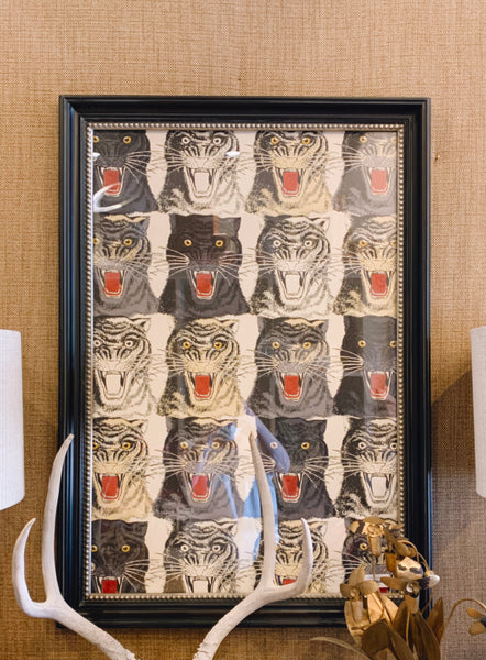 Gucci Tiger - Black Frame Art