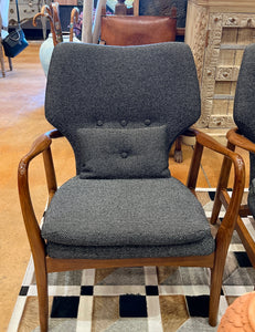 Charcoal Danish Modern Teak Chairs