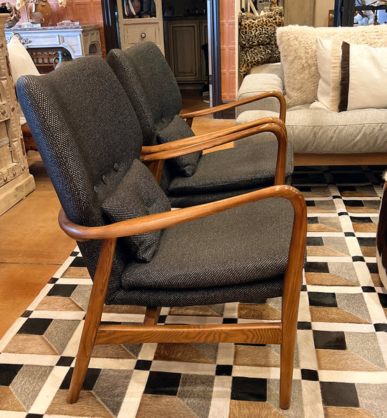 Charcoal Danish Modern Teak Chairs