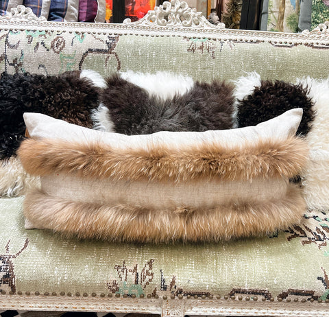 Bolster Linen w/Raccoon Pillow 18x50