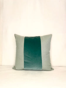 Green Linen & Velvet - 20x20
