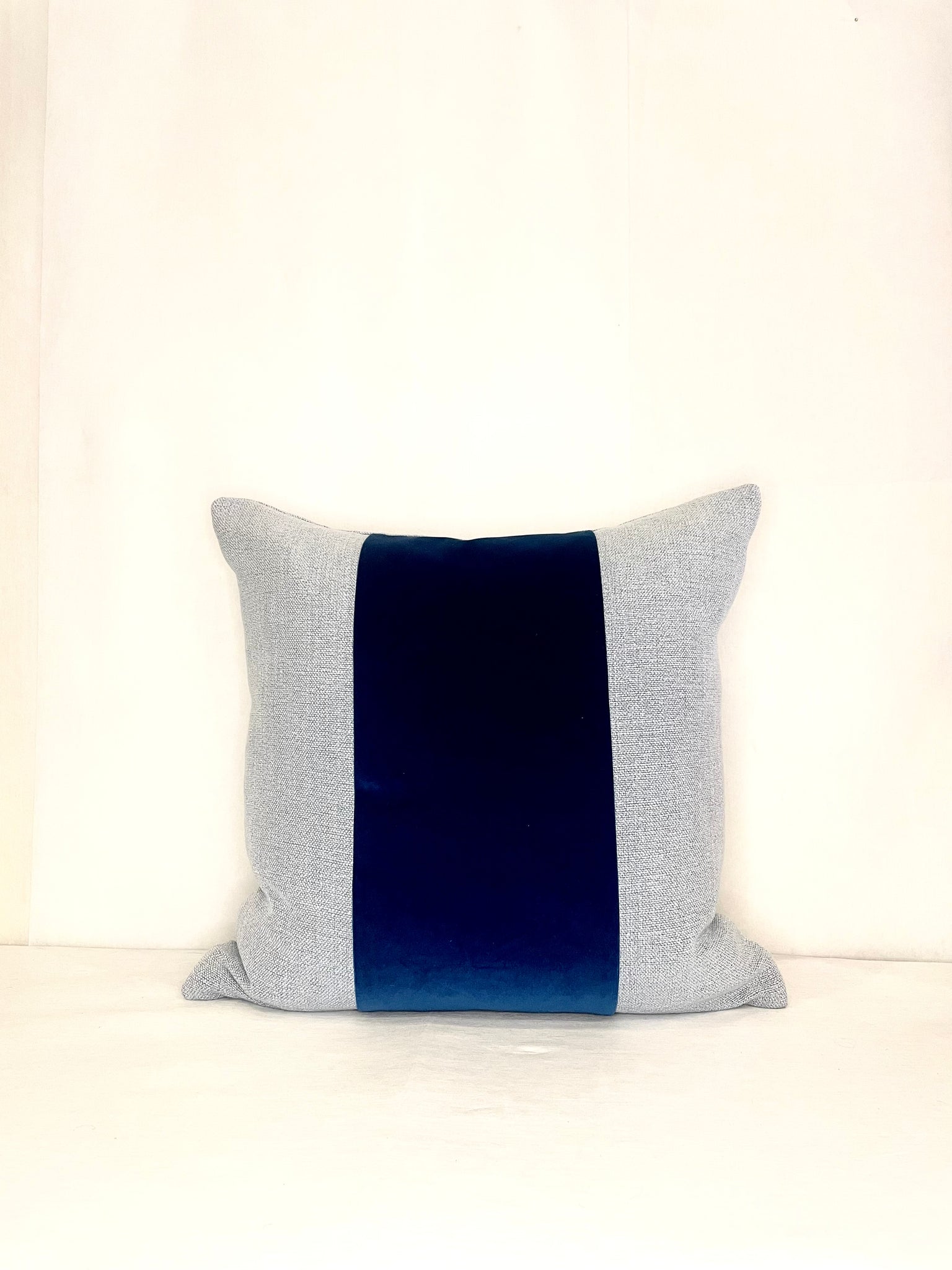 Blue Linen & Velvet Pillow