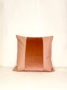 Blush Linen and Velvet Pillow - 20x20
