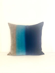 Blue Ombre Velvet Pillow