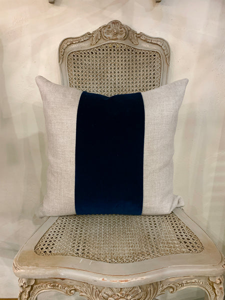 Linen w/Velvet Pillow - 24 x 24