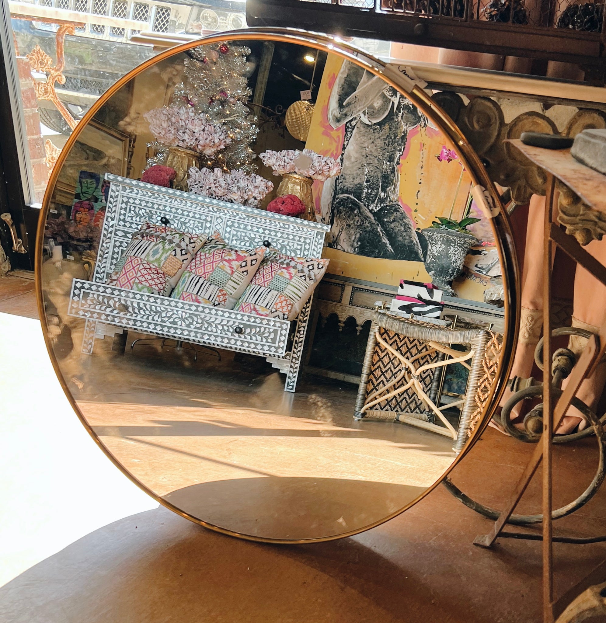 Round Bronze Mirror