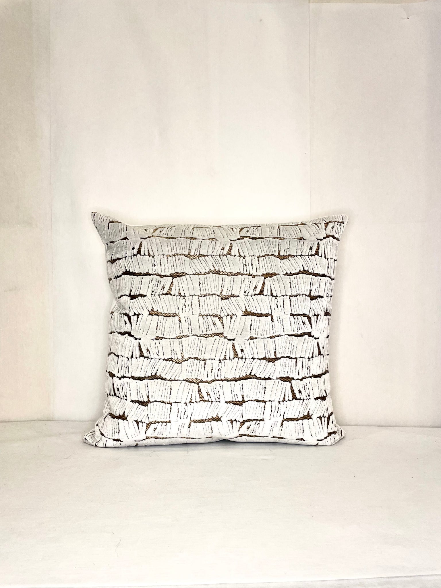White Textured Silk Pillow