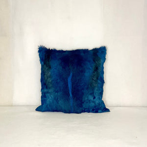 Blue fur springbok pillow 
