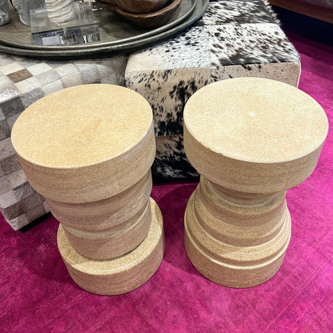 Travertine Side Table
