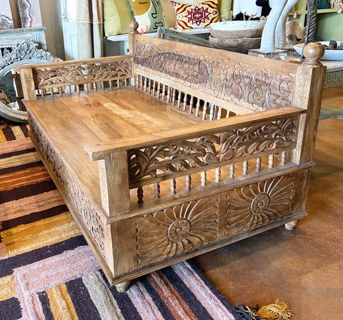 Wooden Day Bed Carved