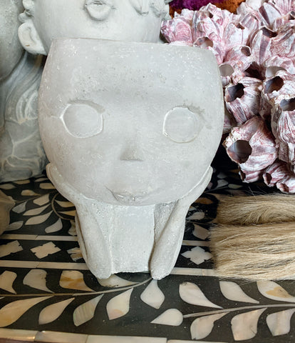Concrete Face Vase Planter - XS