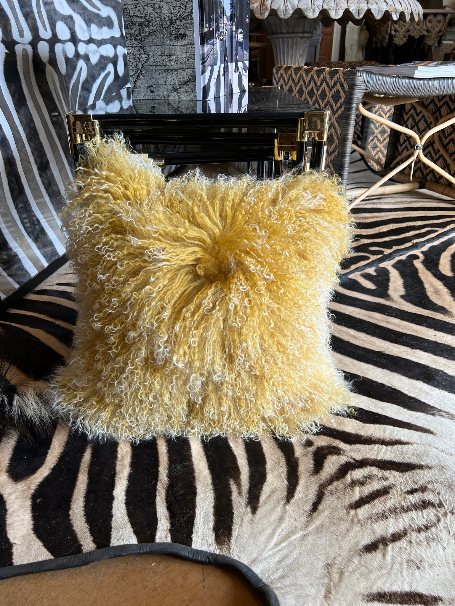 Yellow Tibetan Sheep Pillow