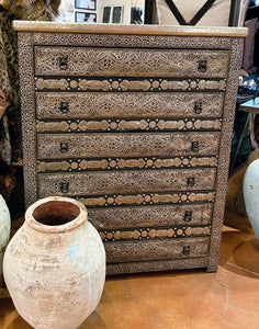 Silver Moroccan 6 Drawer Dresser