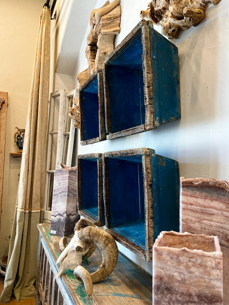 Blue Wash Bin Mirrors