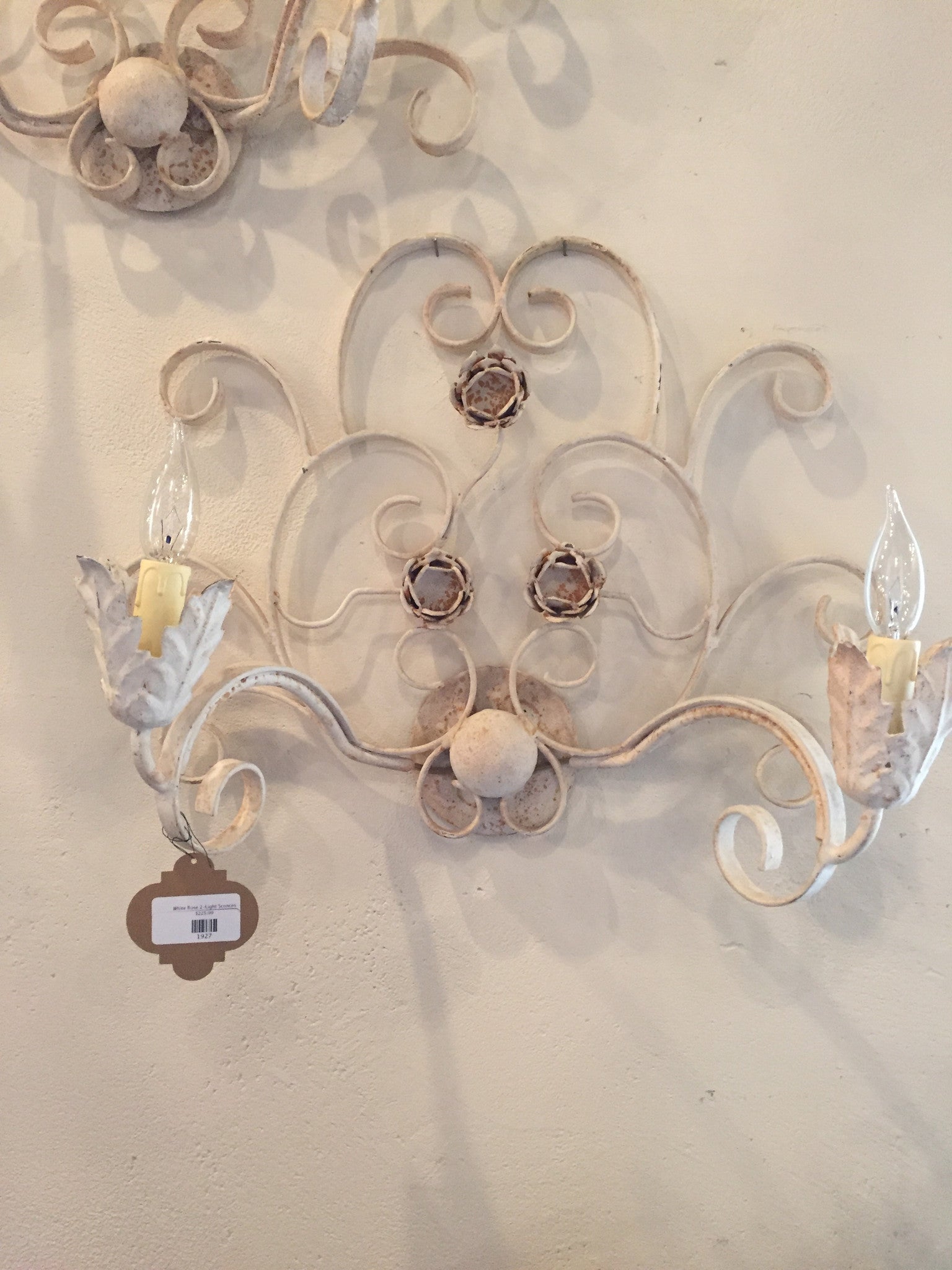 White Rose 2-Light Sconces