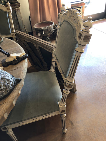Blue/gray velvet Dining Chairs- 4/set