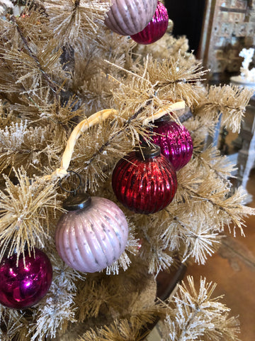 Mercury Glass Ornament-Pink