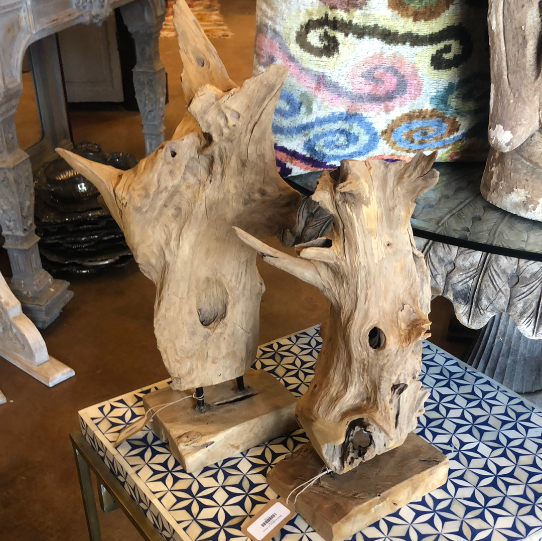 Wood sculpture on Stand