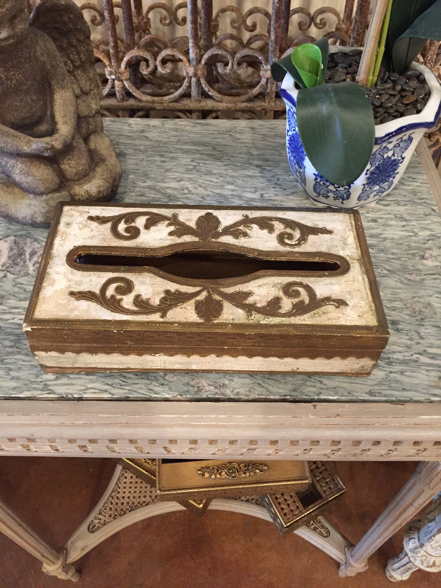 Florentine Wood Tissue Box
