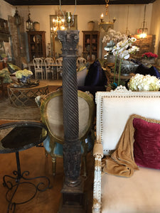 Antique Carved Column Lamps