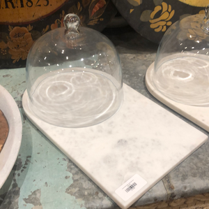 Cheese Board-white marble with Dome