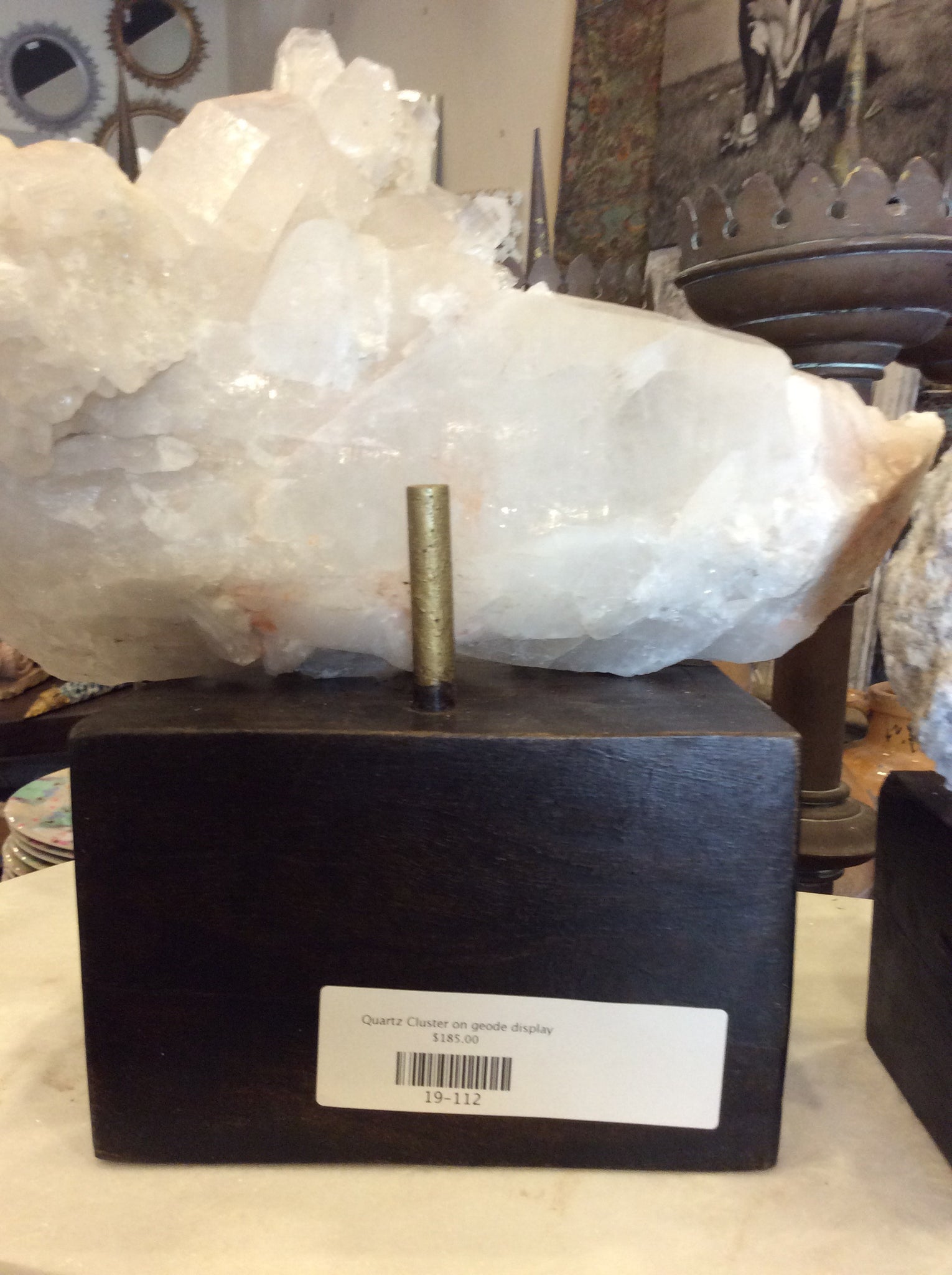 Quartz Cluster on geode display